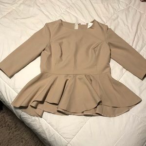 Nude Peplum Top